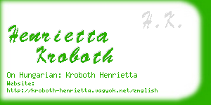 henrietta kroboth business card